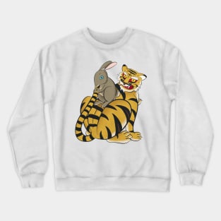 Minhwa: Rabbit Teasing Tiger Crewneck Sweatshirt